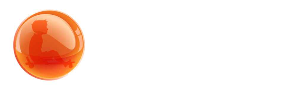 Logo com letras brancas